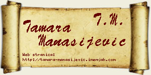 Tamara Manasijević vizit kartica